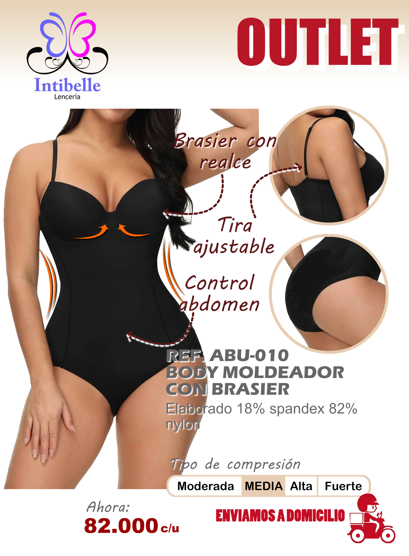 Faja para mujer con brasier tipo body cachetero