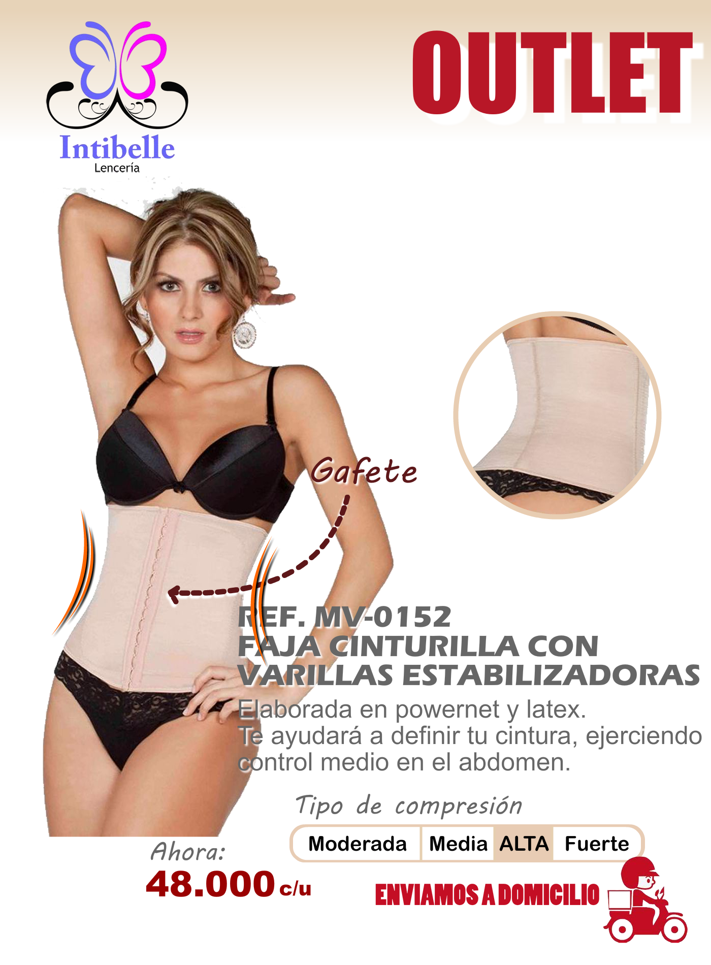 faja cinturilla con varillas estabilizadoras