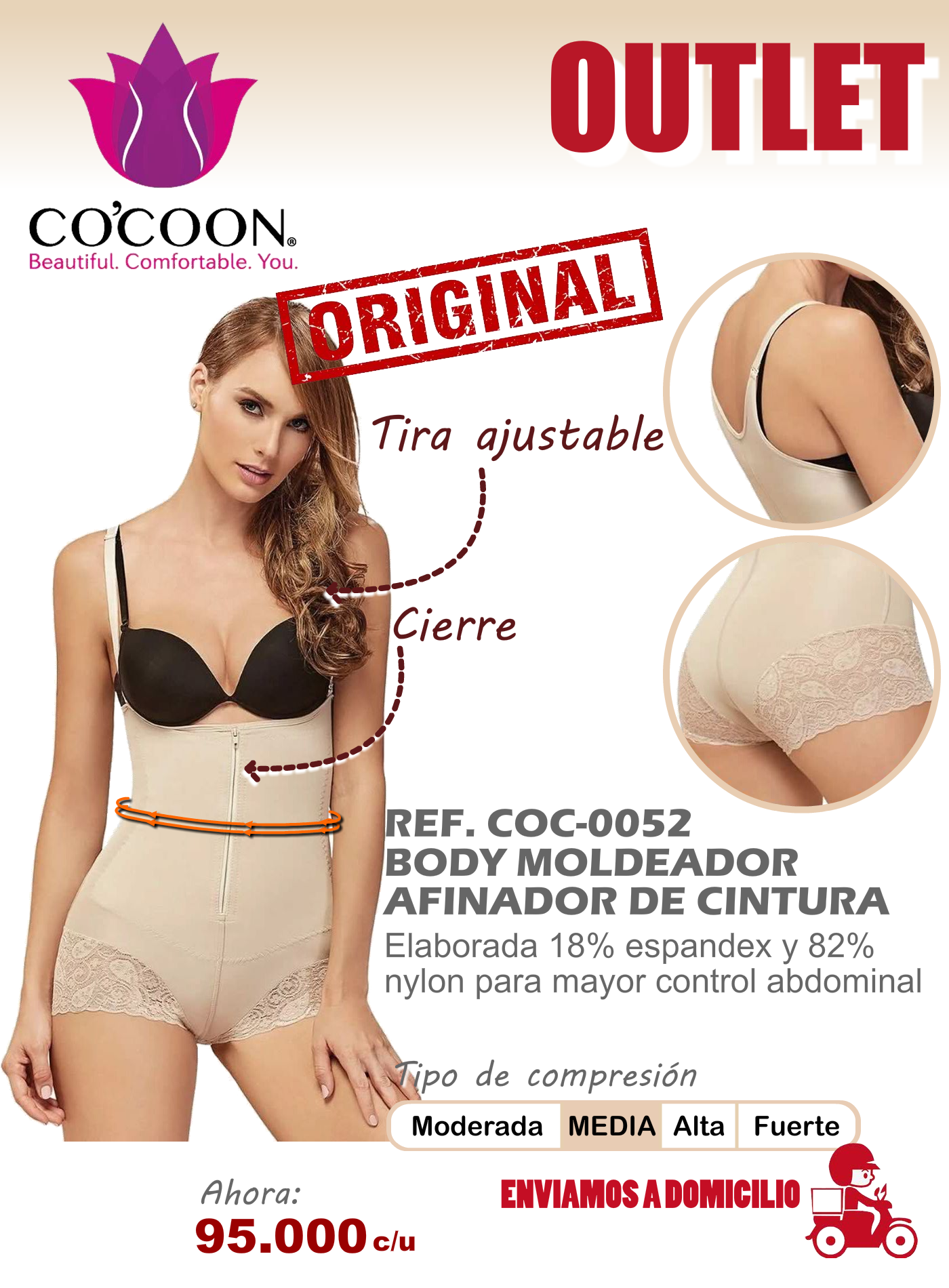 body moldeador afinador de cintura original cocoon