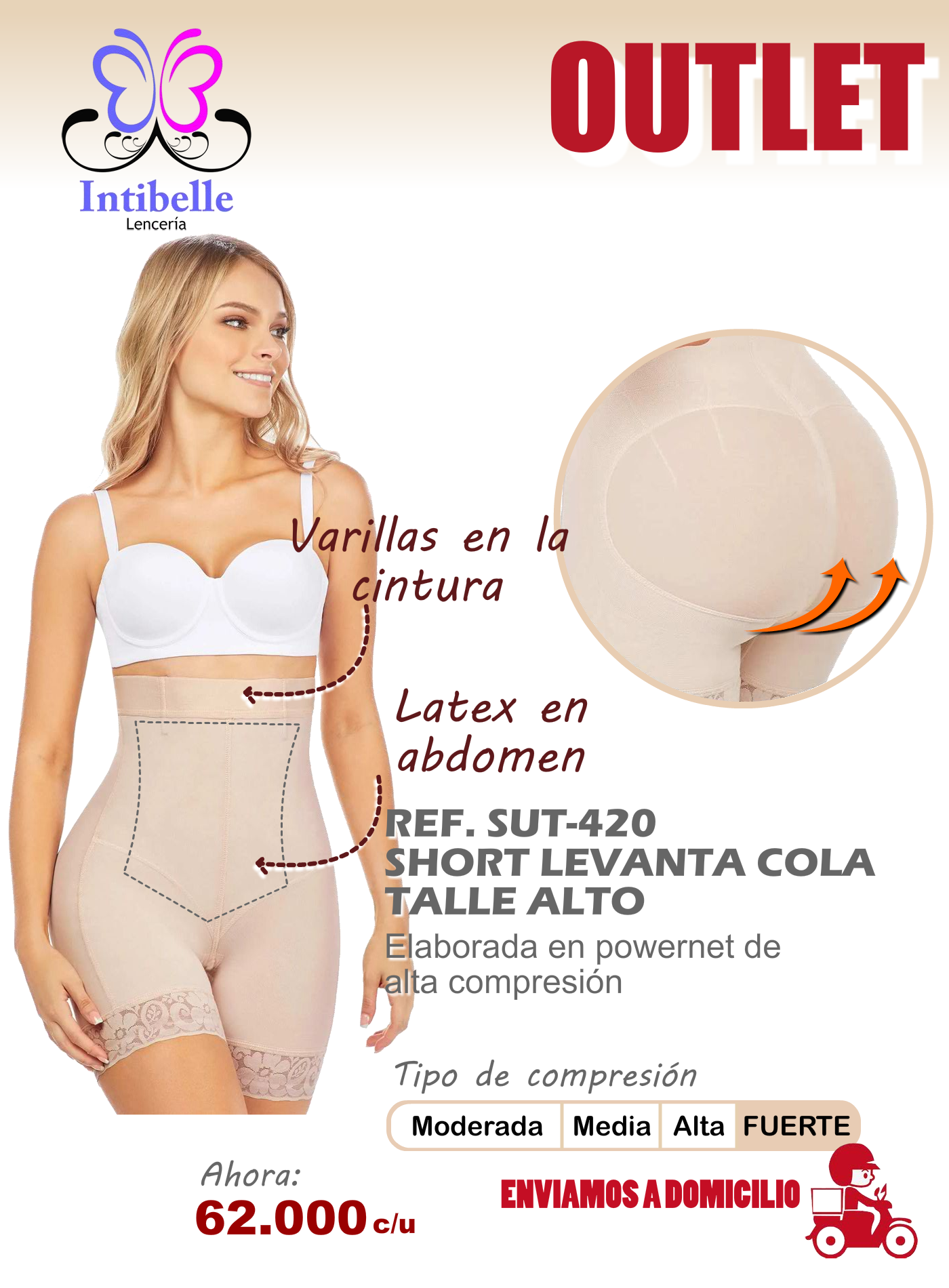 short levanta cola talle alto